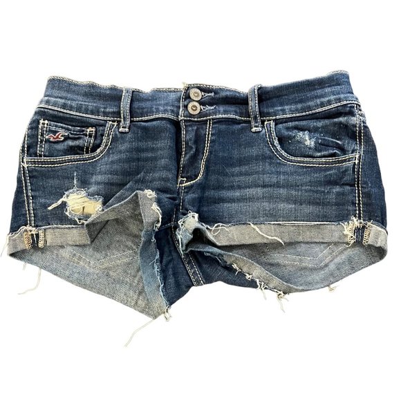 Hollister Pants - Hollister Short LOW-RISE DISTRESSED DARK WASH DENIM SHORTS 2"